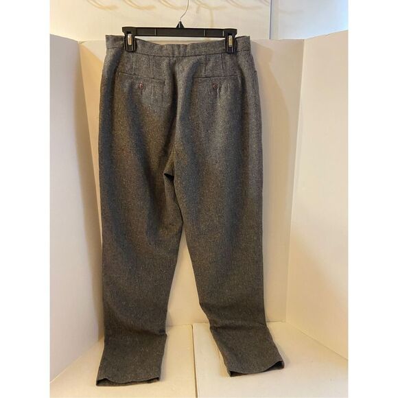 Llbean 100% lambs wool pants M-tall size 12 rn#71341 high rise gray - Picture 2 of 5
